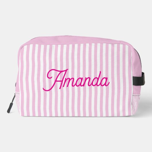 Custom Bridesmaid Striped Cosmetic Bag ドップキット (裏面)