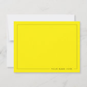 Custom Bright Yellow Flat Note Card with Name ノートカード (正面)