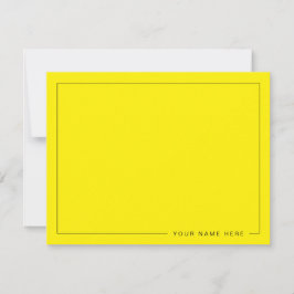 Custom Bright Yellow Flat Note Card with Name ノートカード