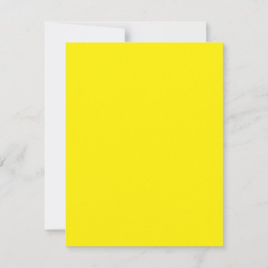 Custom Bright Yellow Flat Note Card with Name ノートカード (裏面)