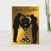 Custom Bronze 8th Wedding Anniversary Card Couple カード (正面)