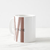 Custom Brown Monogram Mug Gift for Aunts & Women コーヒーマグカップ (正面左)