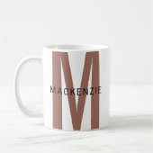 Custom Brown Monogram Mug Gift for Aunts & Women コーヒーマグカップ (左)