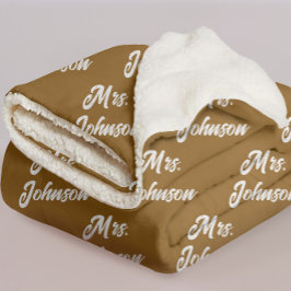 Custom Brown Mr & Mrs Blanket for Newlyweds Gift シェルパブランケット
