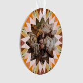 Custom Brown Orange Christmas Star Photo Gift Tree オーナメント (正面)