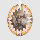 Custom Brown Orange Christmas Star Photo Gift Tree オーナメント (正面)