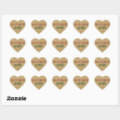 CUSTOM BROWN PAPER HEART STICKER ハートシール (シート)