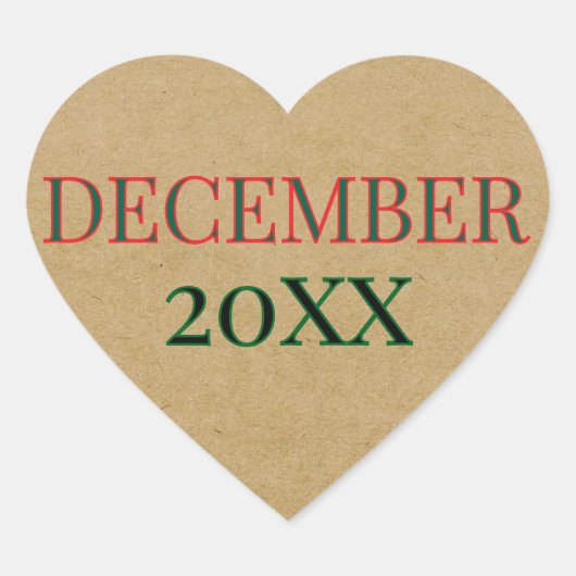 CUSTOM BROWN PAPER HEART STICKER ハートシール (正面)