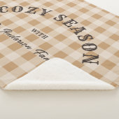 Custom Brown Script Western Rustic Gingham Pattern シェルパブランケット (3/4)