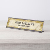 Custom Brushed Gold Office | Professional Modern デスクネームプレート (正面)