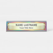 Custom Brushed Gold | Professional Modern デスクネームプレート (正面)