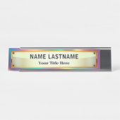 Custom Brushed Gold | Professional Modern デスクネームプレート (正面)