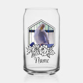 Custom Budgie Personalized Pet Photo & Name ガラス缶 (正面)