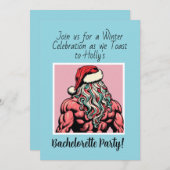 Custom Buff Santa December Bachelorette Party 招待状 (正面/裏面)