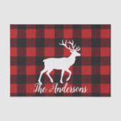 Custom Buffalo Plaid Deer Gift Wrap Tissue Paper  薄葉紙 (正面)