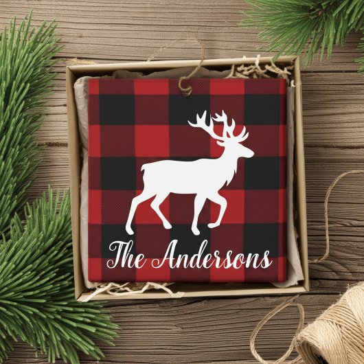 Custom Buffalo Plaid Deer Gift Wrap Tissue Paper  薄葉紙