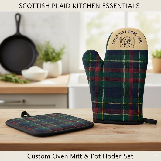 Custom Buffalo Plaid Kitchen Scottish style  鍋つかみ&鍋敷きセット