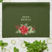 Custom Buon Natale Floral Kitchen Accessories キッチンタオル (折り畳み)
