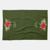 Custom Buon Natale Floral Kitchen Accessories キッチンタオル (横)