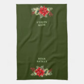 Custom Buon Natale Floral Kitchen Accessories キッチンタオル (縦)