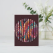 Custom Burgundy Striped Art Postcard ポストカード (スタンド正面)