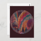 Custom Burgundy Striped Art Postcard ポストカード (正面/裏面)