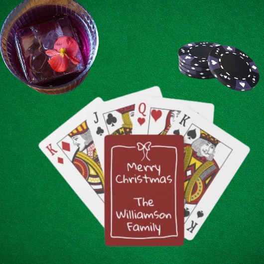 Custom Burgundy Whimsical Doodle Christmas Gift  トランプ