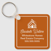 Custom Burnt Orange Real Estate Company Realtor キーホルダー (正面)