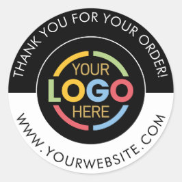 Custom Busines Round Logo Promotional Black White ラウンドシール