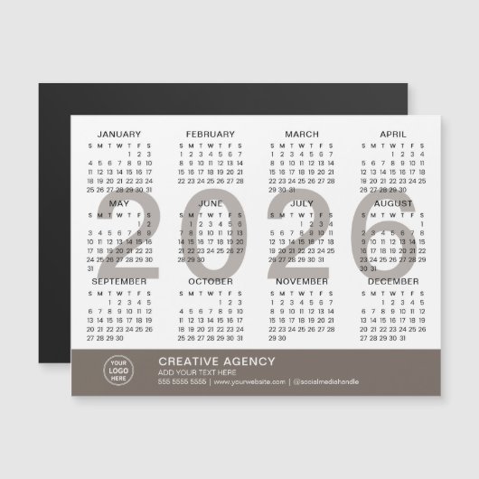 Custom Business 2026 Magnetic Calendar (正面/裏面)