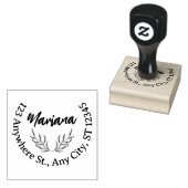 Custom Business Address Stamp – Clean Round Design ラバースタンプ (押印)