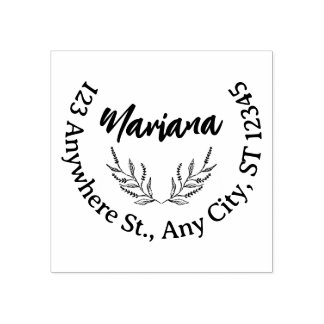 Custom Business Address Stamp – Clean Round Design ラバースタンプ