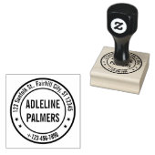 Custom Business Address Stamp – Round Design ラバースタンプ (押印)