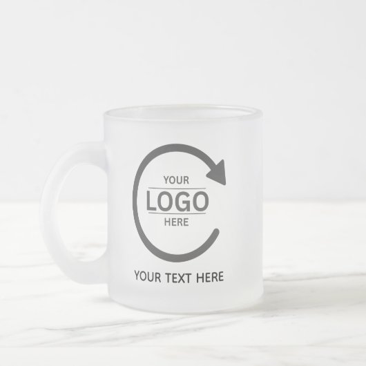 Custom Business Brand Logo フロストグラスマグカップ (左)