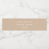 Custom Business Brand Text Professional Beige ペットボトルラベル (シングルラベル)