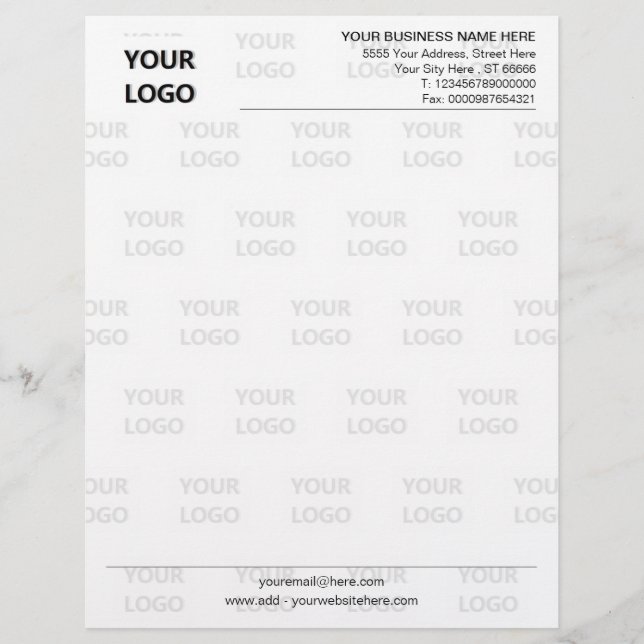 Custom Business Branded Letterhead Template レターヘッド (正面)