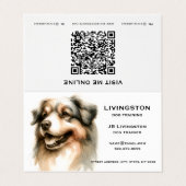 Custom Business Card for Dog Trainers with QR Code 名刺 (外部フラット)