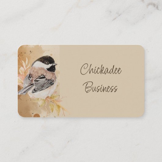 Custom Business Chickadee Bird Business 名刺 (裏面)