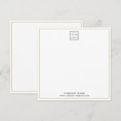 Custom Business Company Logo Gold Square ノートカード (正面/裏面)