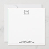 Custom Business Company Logo Maroon Square   ノートカード (正面)