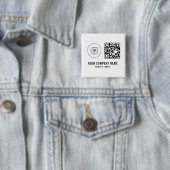 Custom Business Company Logo QR Code Minimalist 缶バッジ (インサイチュ)