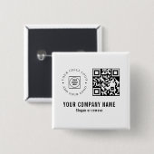 Custom Business Company Logo QR Code Minimalist 缶バッジ (正面&裏面)