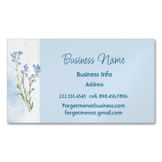 Custom Business Forget-me-not Flower マグネット名刺 (正面)