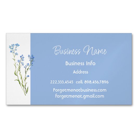 Custom Business Forget-me-not Flower マグネット名刺 (正面)