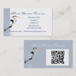 Custom Business Great Blue Heron Bird QR Code 名刺