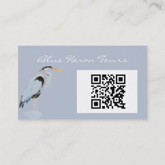 Custom Business Great Blue Heron Bird QR Code 名刺 (裏面)