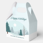 Custom Business Holiday Party Beautiful Winter フェイバーボックス (正面)