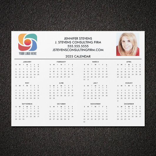 Custom Business Logo 2025 Company Calendar Magnet