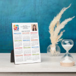 Custom Business Logo 2026 Calendar Marketing フォトプラーク<br><div class="desc">This colorful business calendar plaque is custom made with your professional company name and office contact details. This trendy vertical calendar print features your logo on one side and personalized professional photo on the other. Contemporary marketing item for a corporation in 2026.</div>