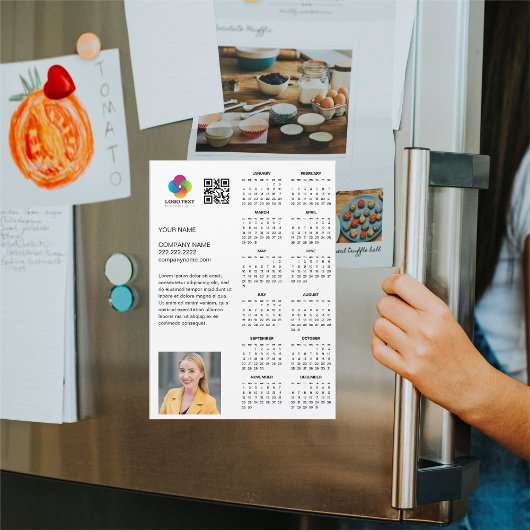 Custom Business Logo 2026 Company Calendar Magnet 